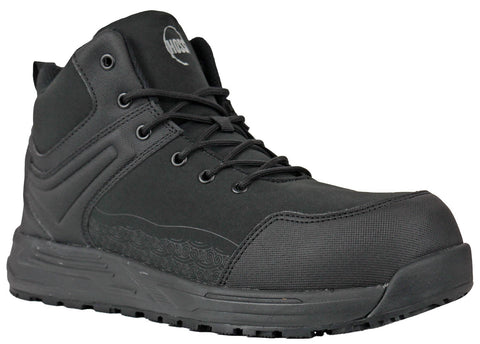 Hoss Boots Mens Wheeler High Composite toe Black Textile Work Boots