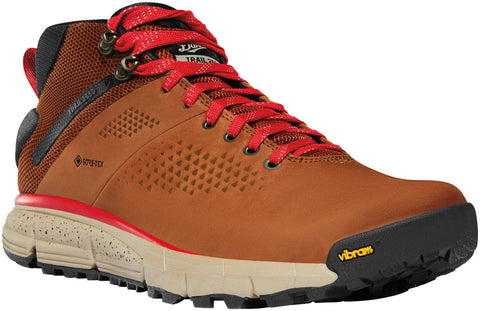 Danner Mens Trail 2650 Mid 4in GTX Brown/Red Suede Hiking Boots