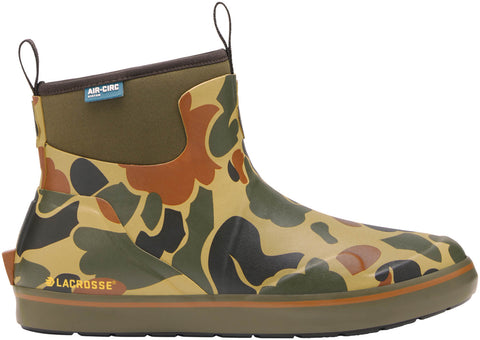 Lacrosse Mens Alpha Deck Boot 6in Hardwoods Duck Camo Rubber Boat Boots