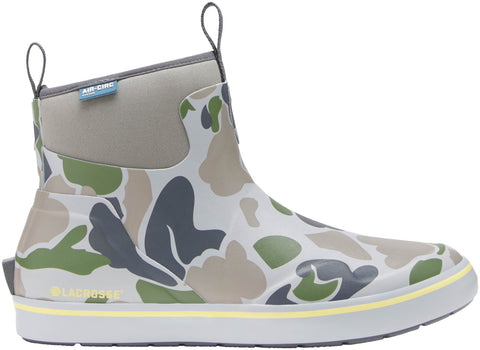 Lacrosse Mens Alpha Deck Boot 6in Seagrass Duck Camo Rubber Boat Boots