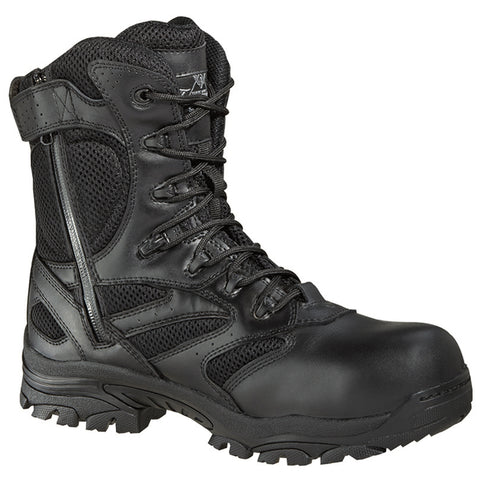 Thorogood Mens Black Leather Tactical Composite Toe 8in WP Side Zip