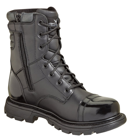Thorogood Mens Tactical Black Leather Side Zip 8in Jump Boot