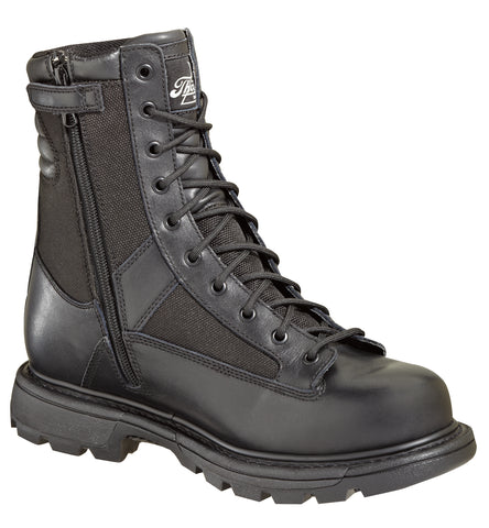 Thorogood Mens Tactical Black Leather WP Boots 8in Trooper Side Zip
