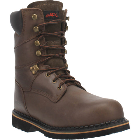 Laredo Mens Chain Steel Toe Work Boots Leather Brown