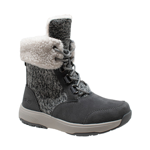 Winter Tecs Womens Microfleece Lace Grey Winter Boots