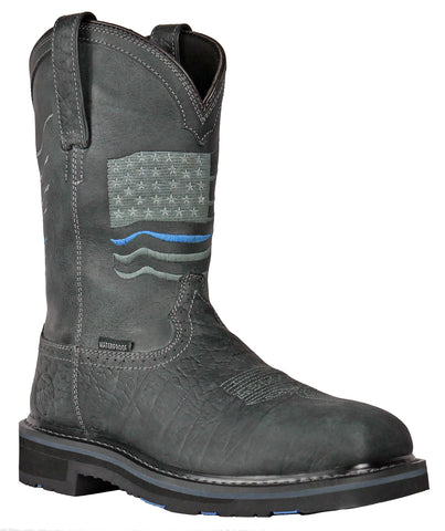 Hoss Boots Mens Rushmore CT WP PR Charcoal Leather Work Boots
