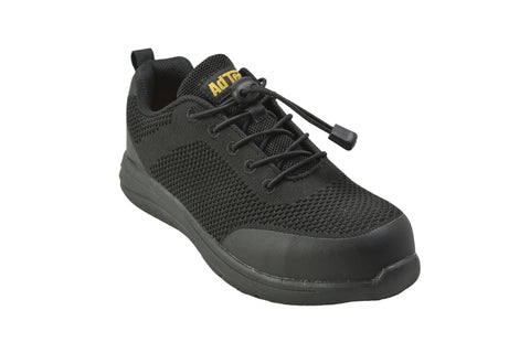 AdTec Mens Light Weight Non-Slip Sneaker Black Work Shoes