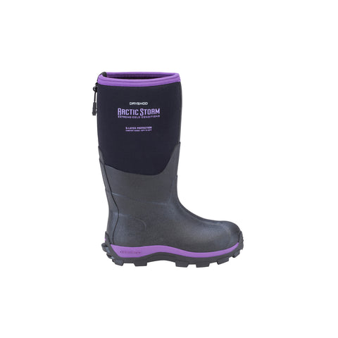 Dryshod Arctic Storm Kids Childrens Foam Black/Purple Winter Boots
