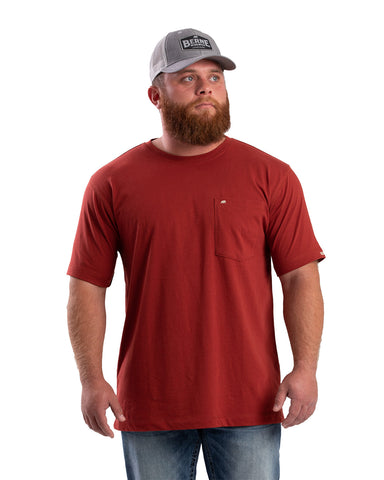Berne Mens Performance Pocket Tee Cowhide Cotton Blend S/S T-Shirt