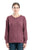 Berne Maroon Cotton Blend Womens Heavyweight Rib Knit Henley L/S