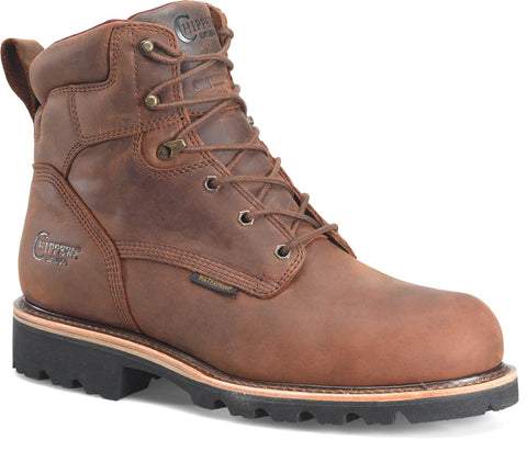 Chippewa Mens Super DNA 6in WP 400G Walnut Leather Work Boots