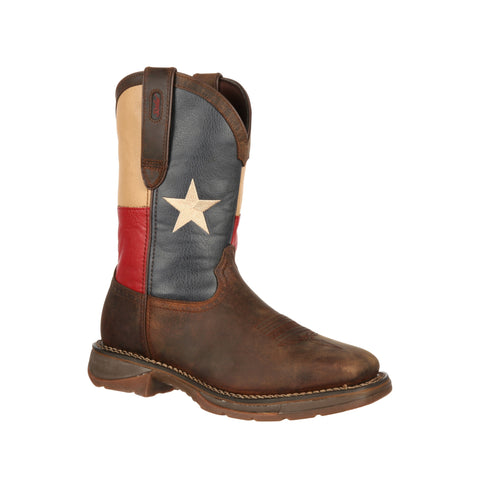 Durango Mens Multi-Color Leather ST Texas Flag Work Boots