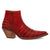 Dingo Womens Rickieie Red Leather Ankle Boots