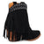 Dingo Womens Tapadero Bootie Black Suede Cowboy Boots