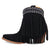 Dingo Womens Tapadero Bootie Black Suede Cowboy Boots