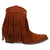 Dingo Womens Tapadero Bootie Brown Suede Cowboy Boots