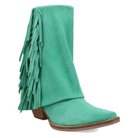 Dingo Womens Marlie Green Suede Cowboy Boots