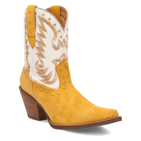 Dingo Womens Rodeo Queen Yellow Suede Cowboy Boots