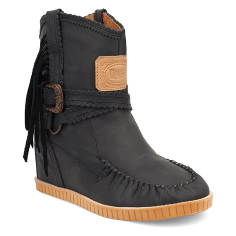 Dingo Womens Montauk Black Leather 9in Moccasin Fashion Boots