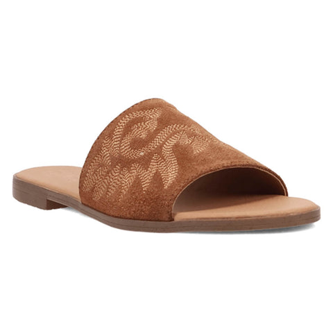 Dingo Womens Lasso Brown Suede Slide Sandals Shoes