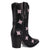 Dingo Womens Starburst Black Leather 9in Cowboy Boots