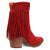 Dingo Womens Wild Sage Red Suede 7in Ankle Boots