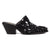 Dingo Womens Cash Cow Black Hair-on-Hide 2.5in Heel Mules Shoes