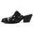Dingo Womens Cash Cow Black Hair-on-Hide 2.5in Heel Mules Shoes