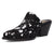 Dingo Womens Cash Cow Black Hair-on-Hide 2.5in Heel Mules Shoes