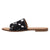 Dingo Womens Moo Moo Black Hair-on-Hide Sandals Shoes