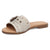 Dingo Womens Lariat White Leather Buckle Sandals Shoes