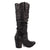 Dingo Womens Grit N Grace Black Leather 16in Stud Fashion Boots