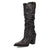 Dingo Womens Grit N Grace Black Leather 16in Stud Fashion Boots