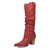 Dingo Womens Grit N Grace Red Leather 16in Stud Fashion Boots