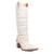 Dingo Womens Grit N Grace White Leather 16in Stud Fashion Boots