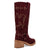 Dingo Womens Troubadour Burgundy Suede 16in Fashion Boots