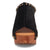 Dingo Womens Echo Wooden Black Leather Stud Sandals Shoes