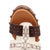 Dingo Womens Chateau Wooden Brown Leather Stud Sandals Shoes