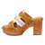 Dingo Womens Chateau Wooden Plantain Leather Stud Sandals Shoes