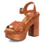 Dingo Womens Lotus Wooden Russet Leather Stud Sandals Shoes