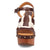 Dingo Womens Cosmo Wooden Brown Leather Stud Sandals Shoes
