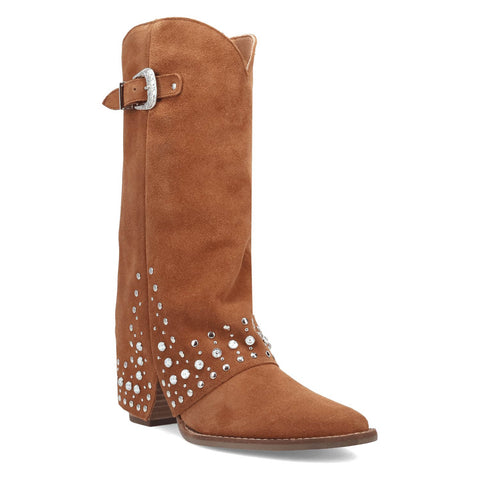 Dingo Womens Howdy Honey Brown Suede 11in Cowboy Boots