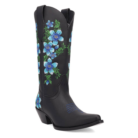 Dingo Womens Posie Black Leather 13in Cowboy Boots