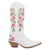 Dingo Womens Posie White/Pink Leather 13in Cowboy Boots