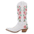 Dingo Womens Posie White/Pink Leather 13in Cowboy Boots