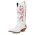 Dingo Womens Posie White/Pink Leather 13in Cowboy Boots
