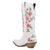 Dingo Womens Posie White/Pink Leather 13in Cowboy Boots