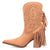 Dingo Womens Star Power Bootie Peach Suede 9in Cowboy Boots
