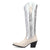 Dingo Womens Take No Bull White Calf Leather 16in Cowboy Boots