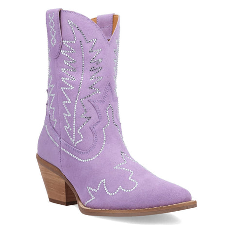 Dingo Womens Tiny Pony Bootie Lavender Suede 8in Fashion Boots